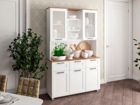 Буфет Катерини (дуб бельмунд/белое дерево) в Нюрбе - nyurba.mebel-nsk.ru | фото