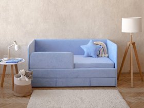 Диван-кровать Happy (васильковый) в Нюрбе - nyurba.mebel-nsk.ru | фото