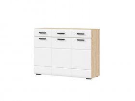 Комод 1200 КМ-01 Либерти (дуб сонома/белый глянец) в Нюрбе - nyurba.mebel-nsk.ru | фото