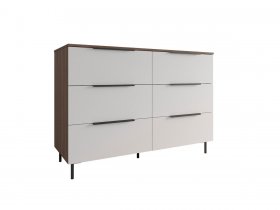 Комод 1300 Роза (орех франклин карамельный/бежевый скин) в Нюрбе - nyurba.mebel-nsk.ru | фото