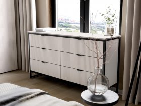 Комод 6 ящиков Нора (персидский жемчуг) в Нюрбе - nyurba.mebel-nsk.ru | фото