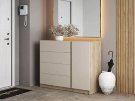 Комод Бостон  КМ-001 (дуб крафт серый/кашемир) в Нюрбе - nyurba.mebel-nsk.ru | фото