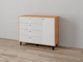 Комод «Катрин-13» (дуб крафт золотой/карбон фарфор) в Нюрбе - nyurba.mebel-nsk.ru | фото