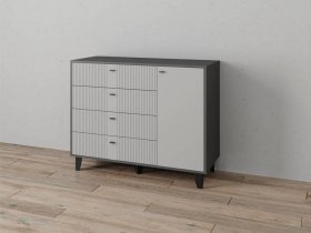 Комод «Катрин-13» (графит/светло-серый) в Нюрбе - nyurba.mebel-nsk.ru | фото