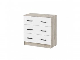 Комод КМ-02 Ронда (дуб крафт серый/дуб крафт белый) в Нюрбе - nyurba.mebel-nsk.ru | фото