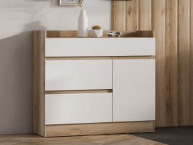 Комод с дверкой Брауни (дуб делано/белый) в Нюрбе - nyurba.mebel-nsk.ru | фото