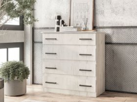 Комод Стандарт-6 NEW (дуб крафт белый) в Нюрбе - nyurba.mebel-nsk.ru | фото