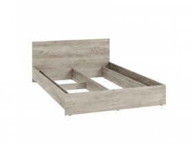 Кровать двухспальная КР-140 Ронда (дуб крафт серый) в Нюрбе - nyurba.mebel-nsk.ru | фото