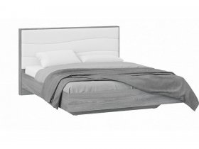 Кровать двуспальная 1,6 м «Миранда» Тип 1 (Дуб Гамильтон/Белый глянец) в Нюрбе - nyurba.mebel-nsk.ru | фото