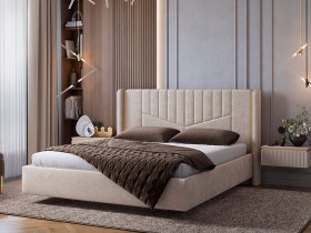 Кровать двуспальная 1,6м Диор (кашемир суфле (велюр)) в Нюрбе - nyurba.mebel-nsk.ru | фото