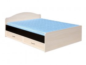 Кровать  двуспальная с ящиками 1,6м-1 (круглая спинка) в Нюрбе - nyurba.mebel-nsk.ru | фото