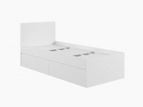 Кровать односпальная с ящиками 0,9м Мадера-М900 (белый) в Нюрбе - nyurba.mebel-nsk.ru | фото