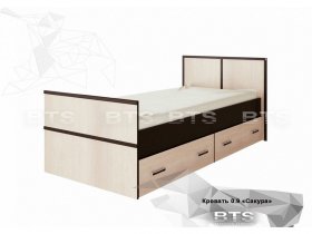 Кровать односпальная с ящиками 0,9м Сакура (BTS) в Нюрбе - nyurba.mebel-nsk.ru | фото
