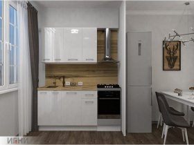 Кухонный гарнитур МДФ Выгодно и точка 1,5 м (белый глянец) в Нюрбе - nyurba.mebel-nsk.ru | фото