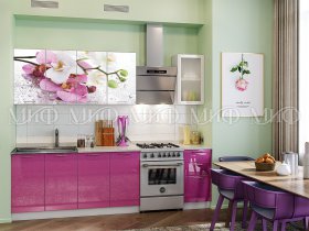 Кухонный гарнитур Орхидея (сиреневый) в Нюрбе - nyurba.mebel-nsk.ru | фото