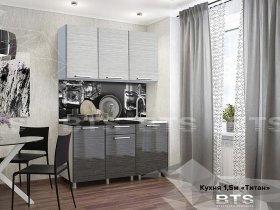 Кухонный гарнитур Титан 1,5 м в Нюрбе - nyurba.mebel-nsk.ru | фото