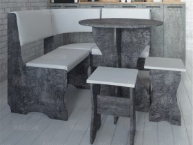 Кухонный уголок Лотос  (цемент темный к/з White) в Нюрбе - nyurba.mebel-nsk.ru | фото