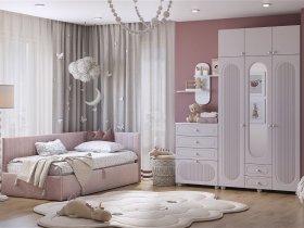 Модульная детская Милана (белое дерево/сакура) в Нюрбе - nyurba.mebel-nsk.ru | фото