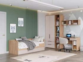 Модульная детская Сицилия (дуб альпийский/тефия) в Нюрбе - nyurba.mebel-nsk.ru | фото