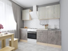 Модульная кухня Йота (пикард/цемент) в Нюрбе - nyurba.mebel-nsk.ru | фото