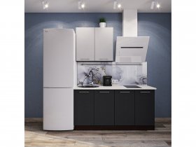 Модульная кухня Классика (белый глянец/черный) в Нюрбе - nyurba.mebel-nsk.ru | фото