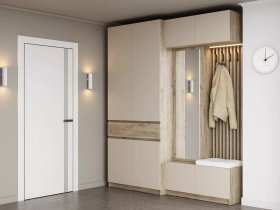 Модульная прихожая Бостон (дуб крафт серый/кашемир) в Нюрбе - nyurba.mebel-nsk.ru | фото