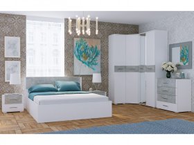 Модульная спальня Бьянка (белый/бетон) в Нюрбе - nyurba.mebel-nsk.ru | фото