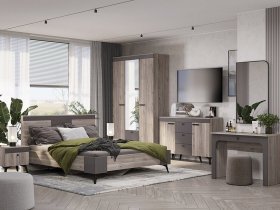 Модульная спальня Кассандра (дуб смоки/MF14) в Нюрбе - nyurba.mebel-nsk.ru | фото