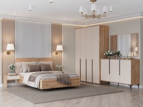Модульная спальня Сицилия (дуб альпийский/тефия) в Нюрбе - nyurba.mebel-nsk.ru | фото