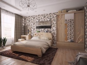 Модульная спальня Виктория-1 (дуб сонома) в Нюрбе - nyurba.mebel-nsk.ru | фото