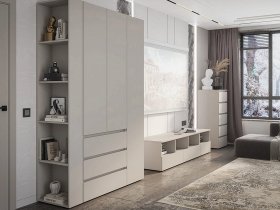 Модульная стенка Люмо (кашемир) в Нюрбе - nyurba.mebel-nsk.ru | фото