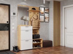 Прихожая Монтана (дуб крафт золотой/белый) в Нюрбе - nyurba.mebel-nsk.ru | фото