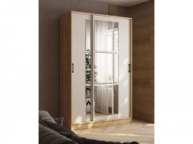 Шкаф-купе 1,4м «Стиль-2» (дуб крафт золотой/кашемир) в Нюрбе - nyurba.mebel-nsk.ru | фото