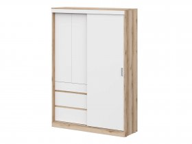 Шкаф-купе (1,5м) Брауни (дуб делано/белый) в Нюрбе - nyurba.mebel-nsk.ru | фото