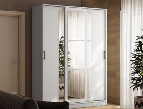 Шкаф-купе 1,6м «Стиль-2» (белый) в Нюрбе - nyurba.mebel-nsk.ru | фото