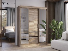 Шкаф-купе ШКК-06 Энигма (венге/дуб каньон) в Нюрбе - nyurba.mebel-nsk.ru | фото