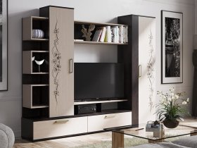 Стенка «Дакота» (венге/дуб молочный) в Нюрбе - nyurba.mebel-nsk.ru | фото