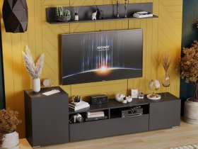 Стенка «Сильвия» (графит серый) в Нюрбе - nyurba.mebel-nsk.ru | фото