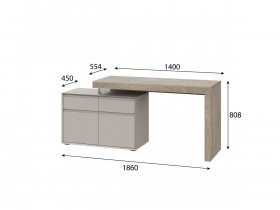 Стол 22 J-КШ Этна (дуб эндгрей/кашемир) в Нюрбе - nyurba.mebel-nsk.ru | фото