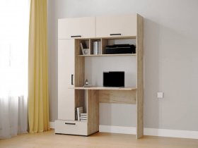 Стол письменный «Квартет-11» (дуб крафт серый/кашемир) в Нюрбе - nyurba.mebel-nsk.ru | фото