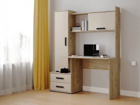Стол письменный «Квартет-9» (дуб крафт серый/кашемир) в Нюрбе - nyurba.mebel-nsk.ru | фото