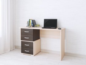 Стол письменный Сити-2 (венге/дуб молочный) в Нюрбе - nyurba.mebel-nsk.ru | фото
