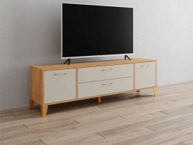 Тумба под ТВ Парус-13 (дуб крафт золотой/кашемир) в Нюрбе - nyurba.mebel-nsk.ru | фото