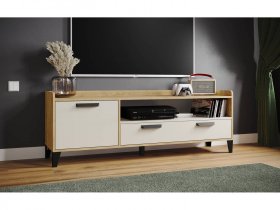 Тумба под ТВ Парус-8 (дуб крафт золотой/кашемир) в Нюрбе - nyurba.mebel-nsk.ru | фото
