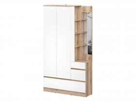 Вешалка с зеркалом Брауни (дуб делано/белый) в Нюрбе - nyurba.mebel-nsk.ru | фото